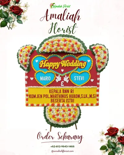Karangan Papan Bunga Pernikahan di Sukolilo